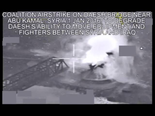 Airstrike on a Key Bridge Near Abu Kamal