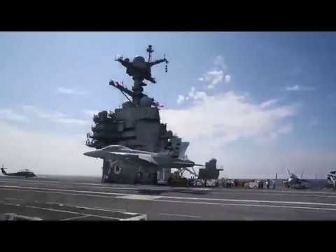 First Fixed Wing Aircraft Recovered Aboard USS Gerald R  Ford