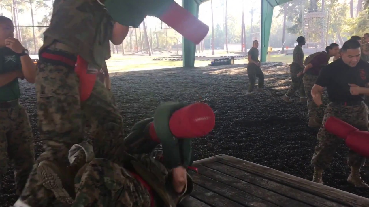 Marine recruits test close combat skills on Parris Island!! OUCH...