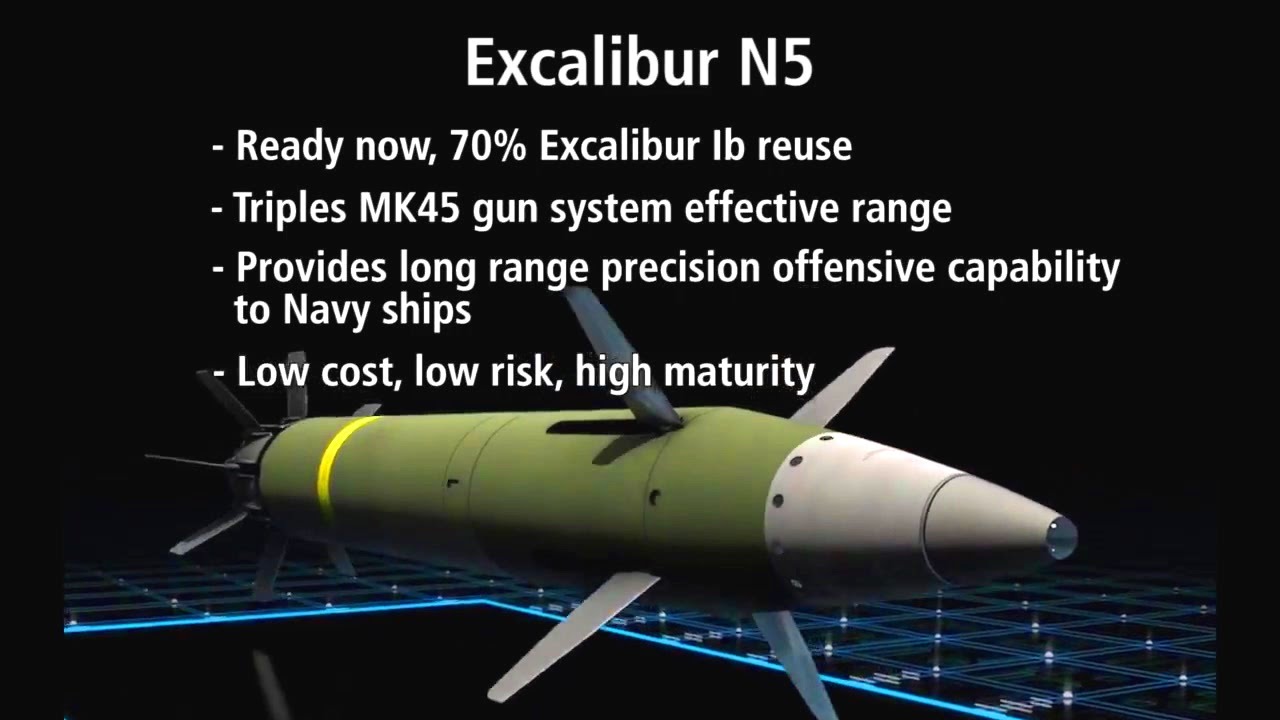 Raytheon - Excalibur N5 Extended Range Precision Projectile 127mm Naval Gun Test Firing [720p]