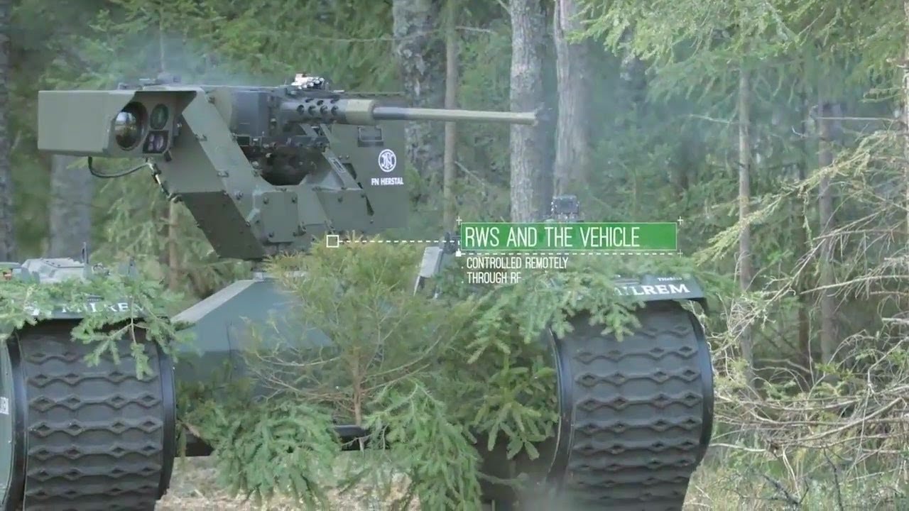 Milrem - Estonia Tracked Hybrid Modular Infantry System (THeMIS) UGV Combat Simulation [720p]