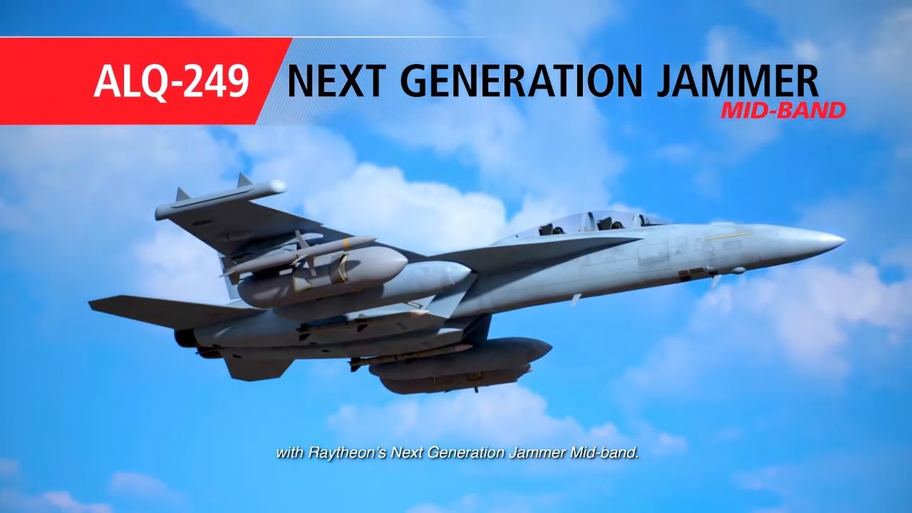 Raytheon - EA-18G Growler Aircraft Equipped With ALQ-249 Next Generation Jammer Mid-Band [1080p]