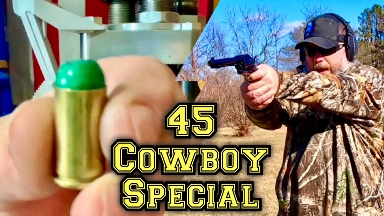 Shooting 45 Cowboy Special with Lee 452-160-RF Bullet and Trail Boss in the Cimarron Pistoleer