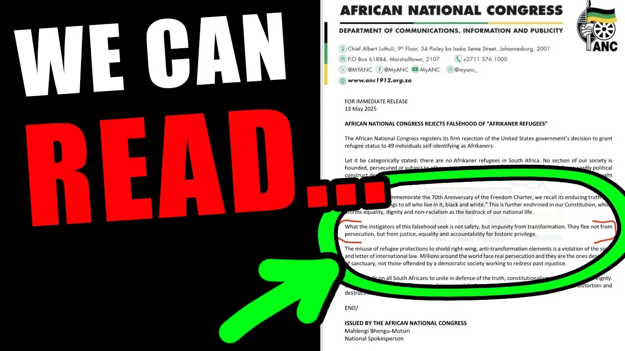 Their own document DISPROVES their bulls**t lol - White Africaners being criticized...