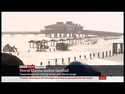 Weather Events 2020 - Storm Hanna make landfall (USA) - BBC & Sky - 26th July 2020