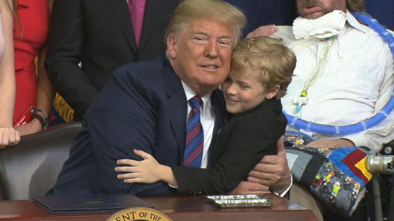 8-Year-Old Who Hugged President Trump Says He Was Jealous of His Hair
