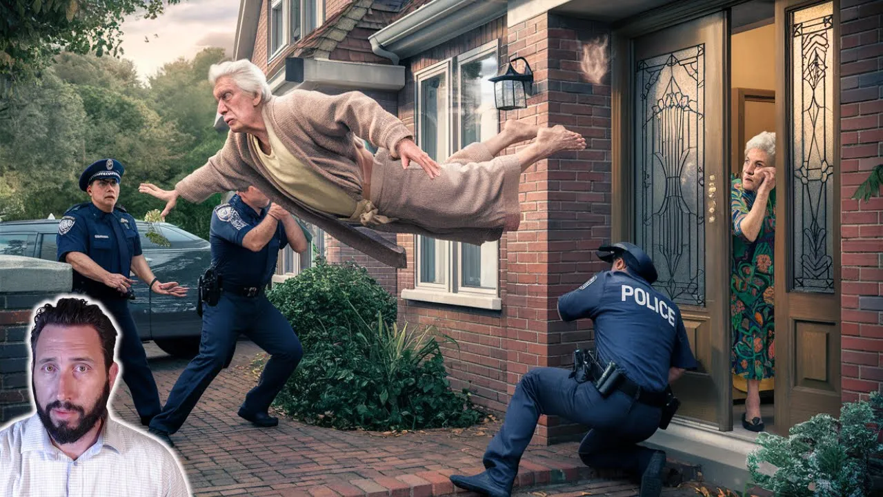 Cops Send 71-year-old FLYING out his Front Door!