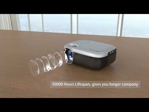 MOOKA WiFi Projector, 1080P Full HD Supported 200  Video Projector, 7500L Mini Projector, Movie Home