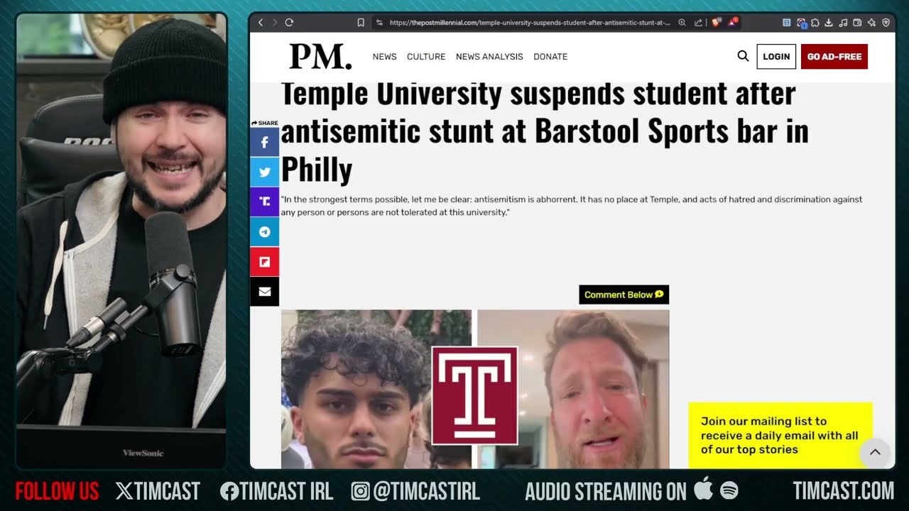 POLICE Investigate Barstool Jews Sign, Portnoy SLAMS Laptop Closed On Liberal Reporter Over SMEARS