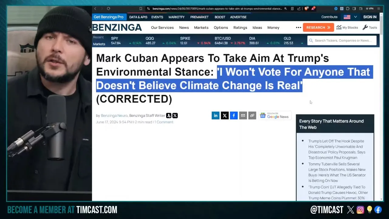 Marc Cuban ROASTED Over Private Jets While Complaining About Climate Change, Voting Biden