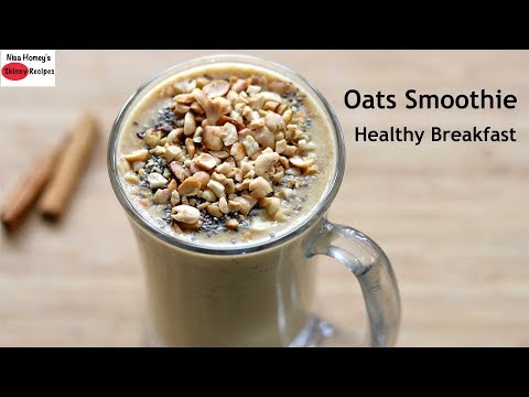 Oats Breakfast Smoothie Recipe - Oats Recipes For Weight Loss - Vegan (No Milk) | Skinny Recipes
