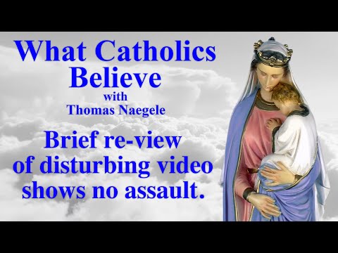 Brief re-view of disturbing video shows no assault.