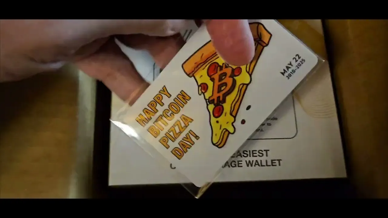 Unboxing of Ballet Pizza Day collector crypto wallet!  Celebrate first purchase of Bitcoin! 5-20-25
