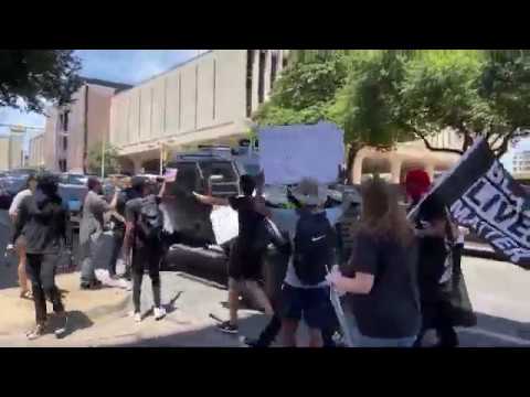 The Infowars Battle Tank Is Attacked By Leftists