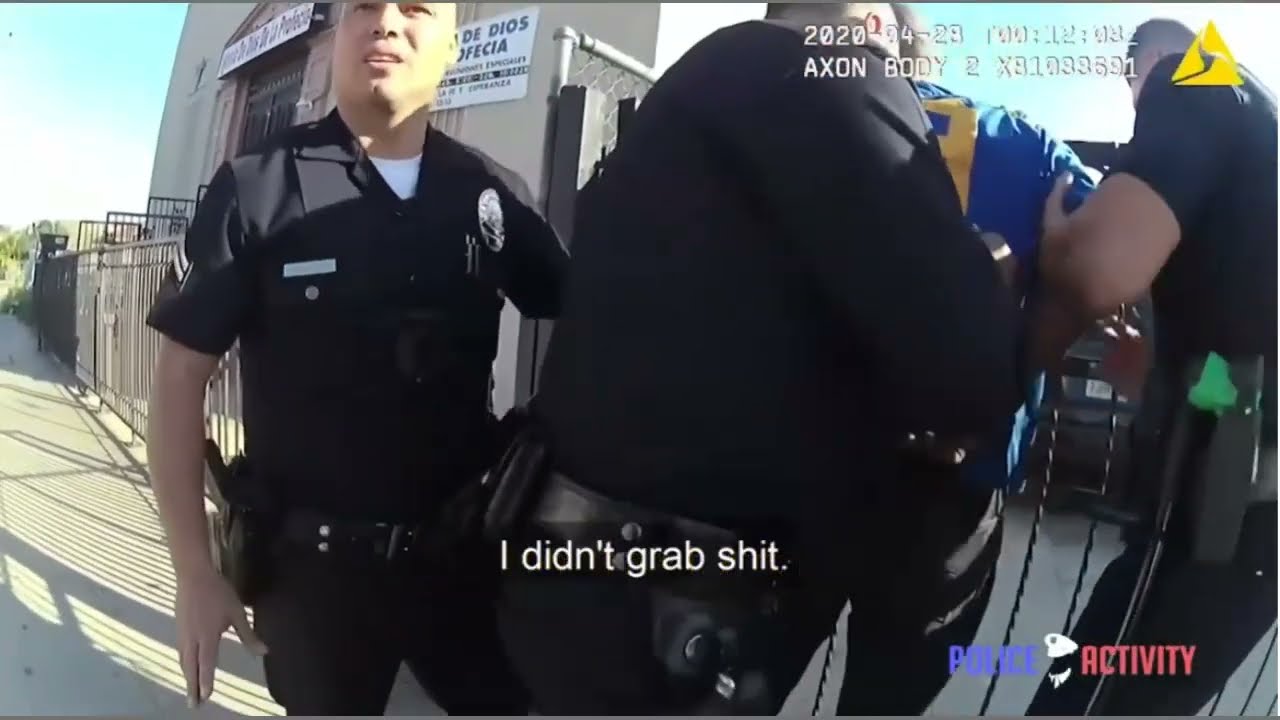 LAPD Beat Man That Does Not Fight Back - Ponytail Police Does Nothing Has Usual