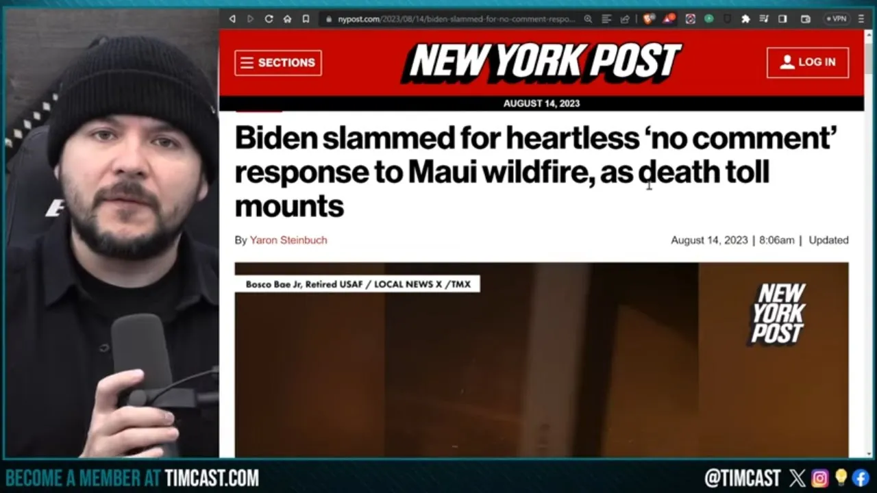 Biden ABANDONS Maui, ROASTED For Vacationing During Major Wildfire Crisis, Says NO COMMENT