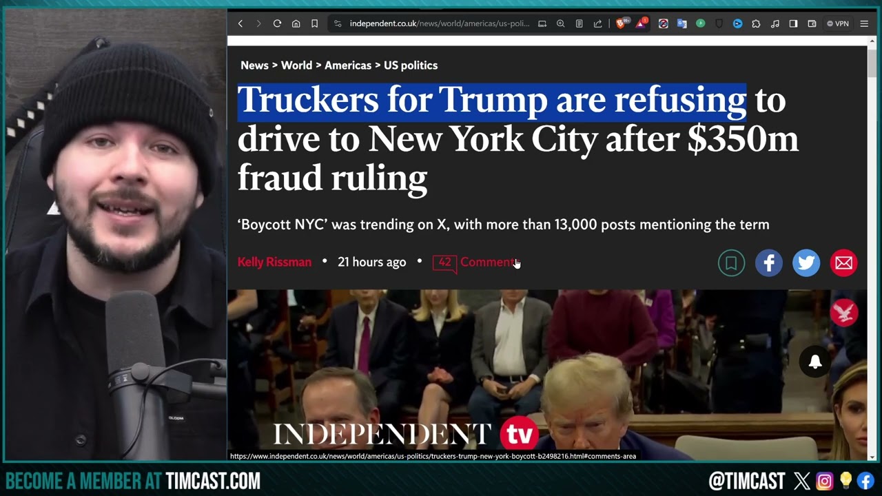 TRUCKERS BOYCOTT NY, Democrats PANIC As Trump Fraud Verdict BACKFIRES Causing Business To FLEE State