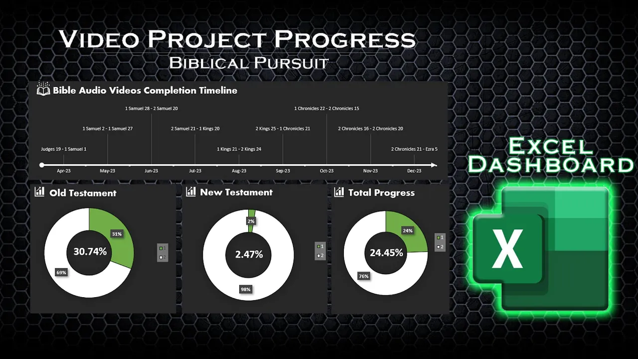 Video Project Progress Tracking Chart & Timeline! Website Embedded Excel Dashboard!
