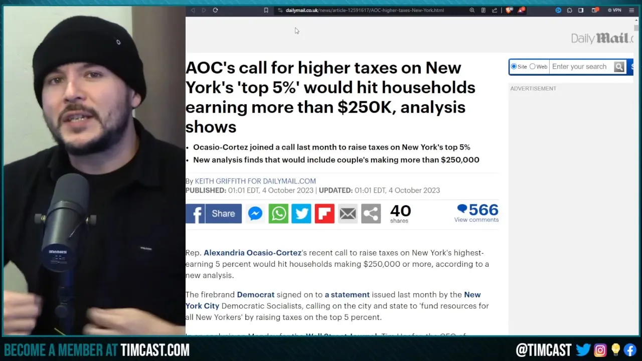 AOC & Democratic Socialist Demand Taxes On Top FIVE PERCENT Which Will GUT NYC Of Working People