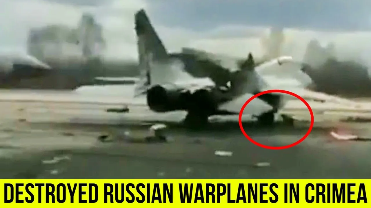 First Video of the damage caused by the explosion at Crimean Air Base.