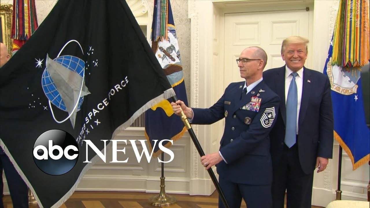 Trump unveils Space Force flag