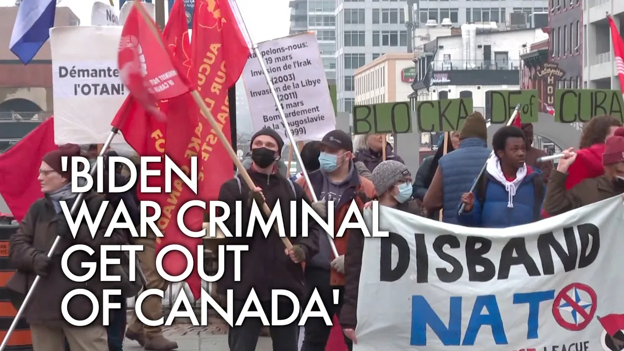 Canadians protest as 'warmongering' US Biden visits on 24th anniversary of NATO bombing Yugoslavia