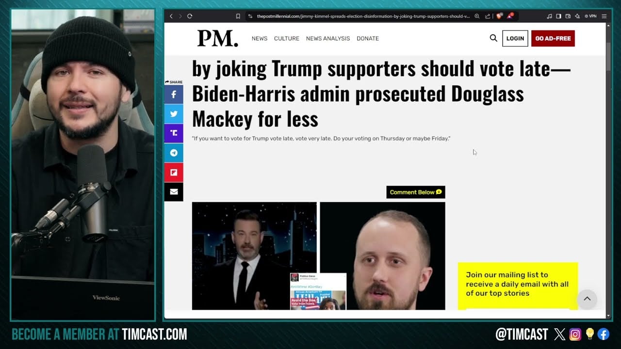 Jimmy Kimmel Tells Trump Voters To VOTE After Election, Trump Supporter IMPRISONED For Similar