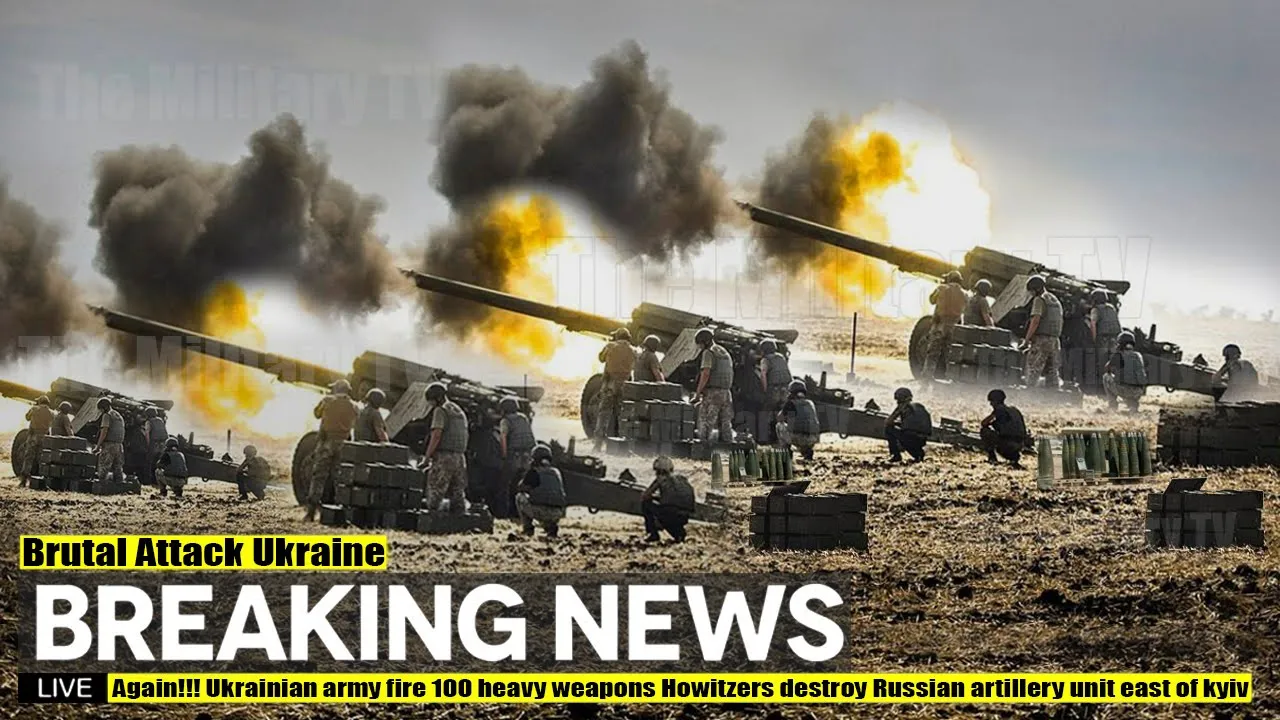 Again!!! Ukrainian army fire 100 heavy weapons Howitzers destroy Russian artillery unit east of kyiv