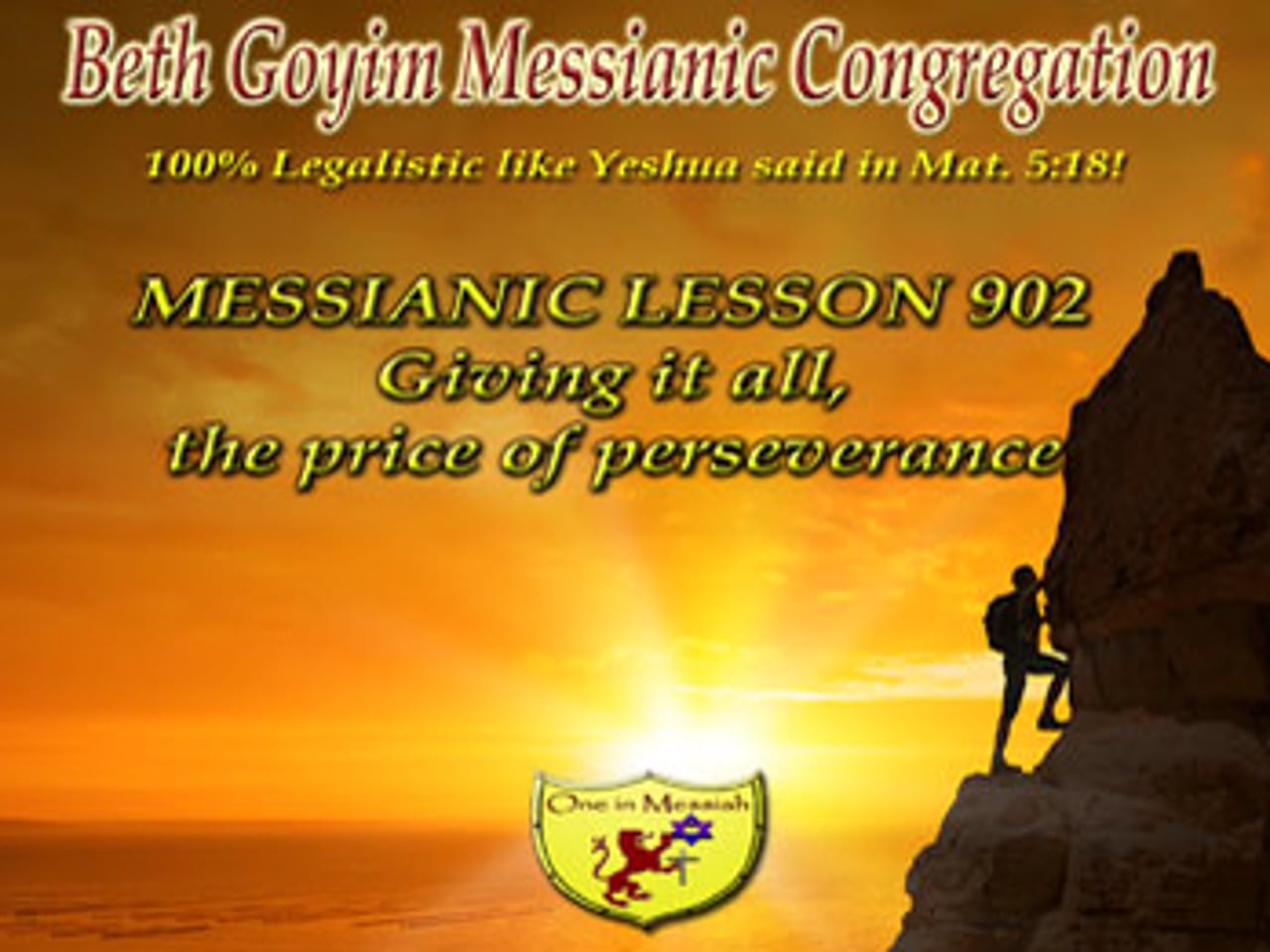 BGMCTV MESSIANIC LESSON 902 GIVING IT ALL