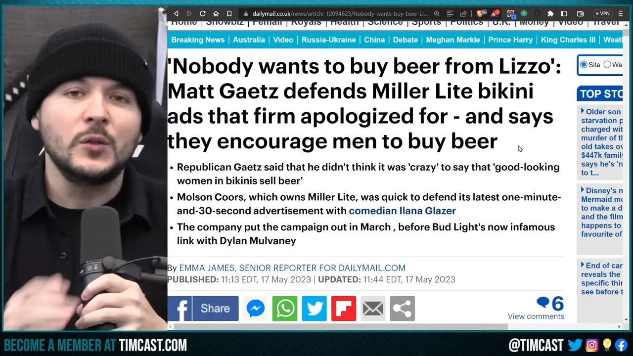 Matt Gaetz SLAMS Miller Lite Saying NO ONE Wants Beer From LIZZO, The Left Is Pride And GLUTTONY