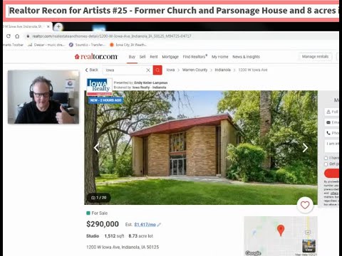 Realtor Recon for Artists #25   Former Church and Parsonage House and 8 acres in Indianola, Iowa