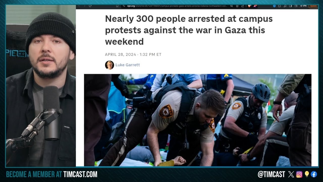 Far Leftists ATTACK Alex Stein & Ami Horowitz, Mass Arrests At Communist Gaza University Protests