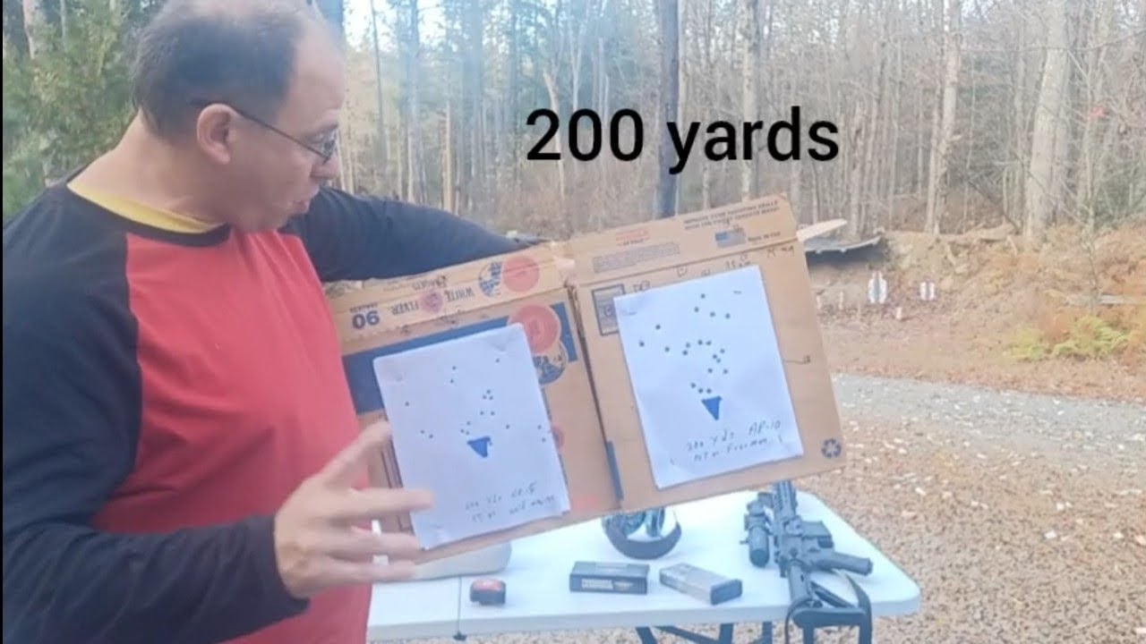 AR-10 vs AR-15 ... 20 rd mag dump at 200 yds