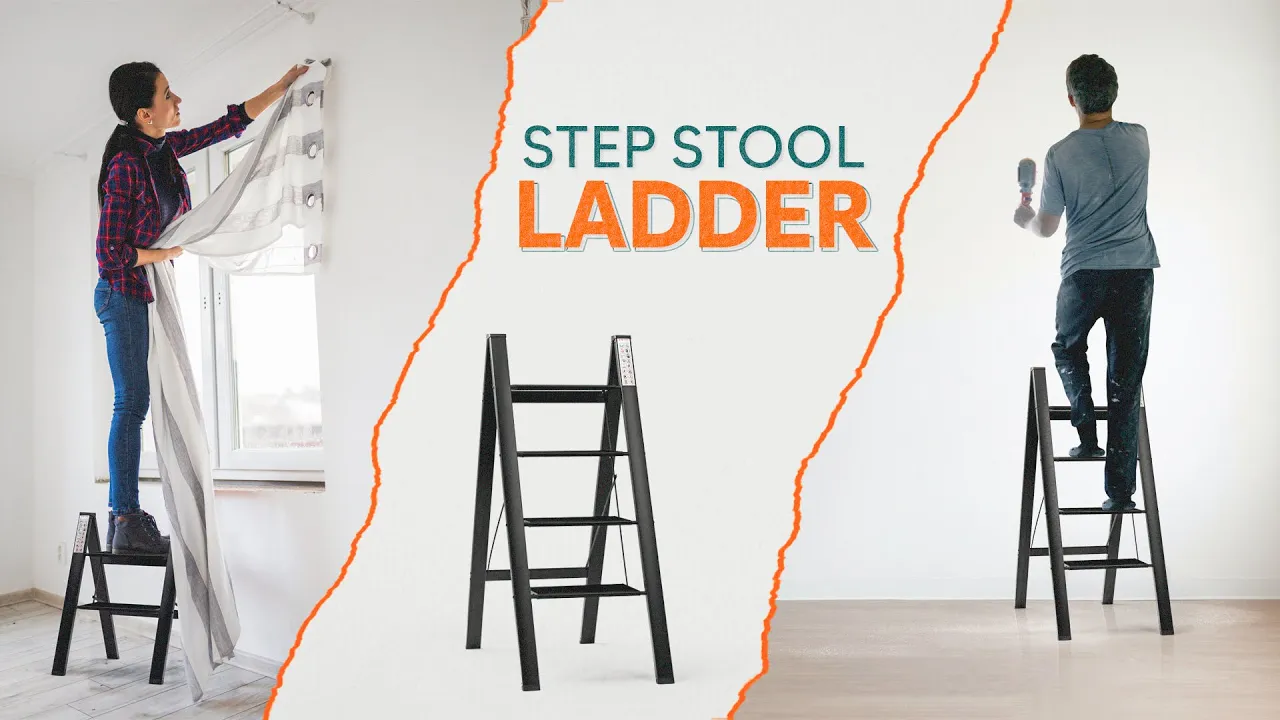 Corvids Aluminium Step Stool Ladder | Slimmest Ladder in the World | Ladder for Home & Kitchen Use