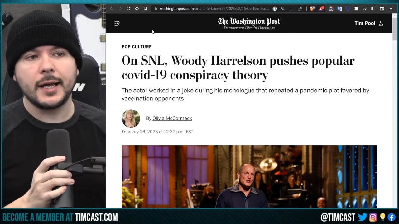 Media FURIOUS After Woody Harrelson ROASTS Big Pharma And Vax MandatesOn SNL , Scream CONSPIRACY