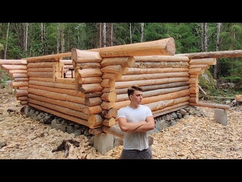 One Year Alone in Forests of Sweden | Building Log Cabin like our Forefathers