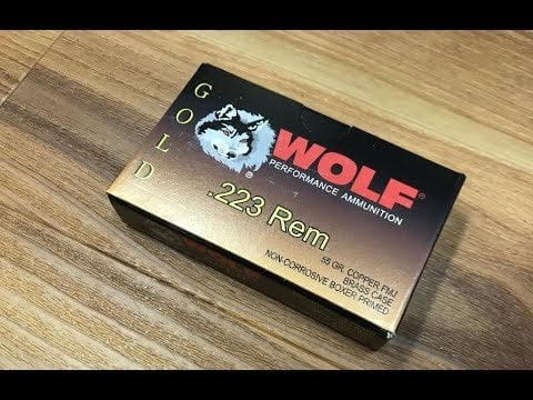 .223 Remington, 55gr FMJ, Wolf Gold