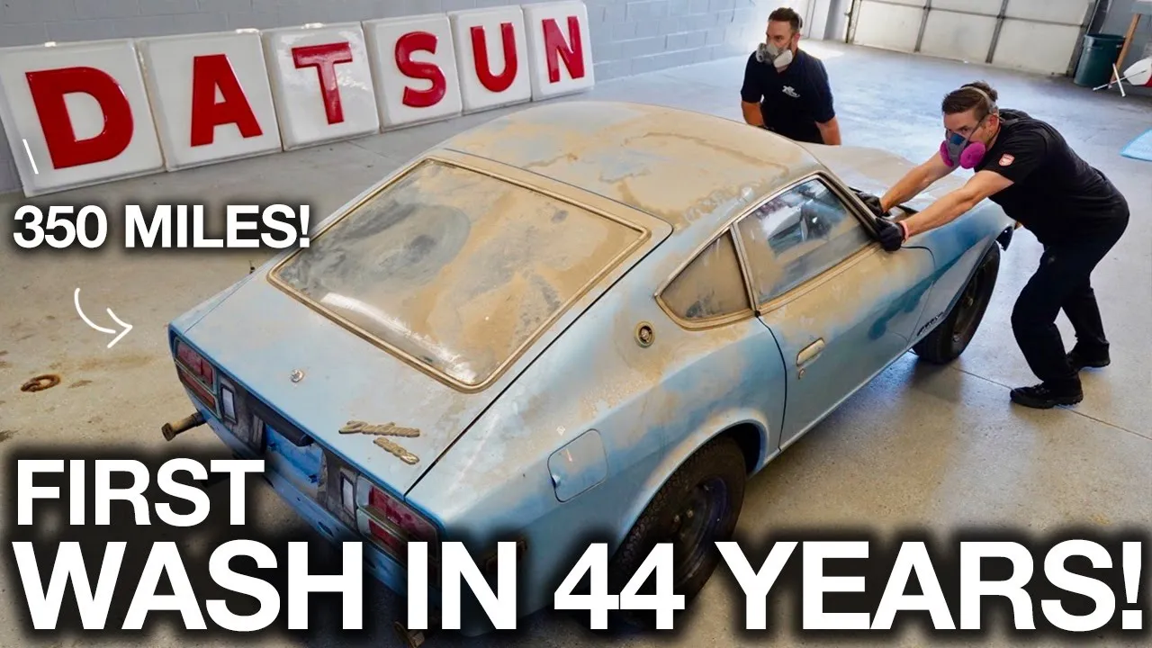First Wash in 44 years! Barn Find Datsun 280z with only 350 Original Miles