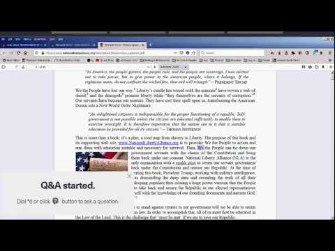 National Liberty Alliance (Weekly Monday Night Call) 11/23/2020