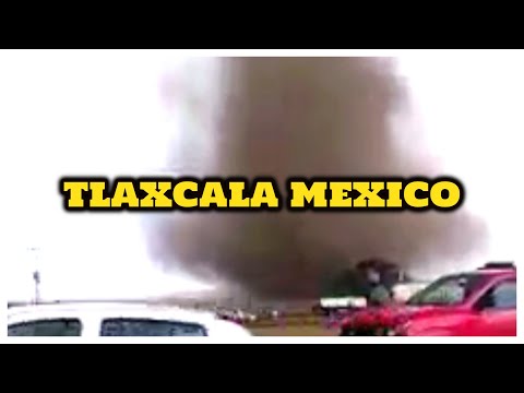 Tlaxcala Mexico hit tornado and hail storm, made damage on houses and farms