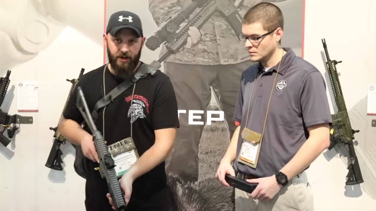 Shot Show 2016 Alex at the LWRC booth with the SMG-45