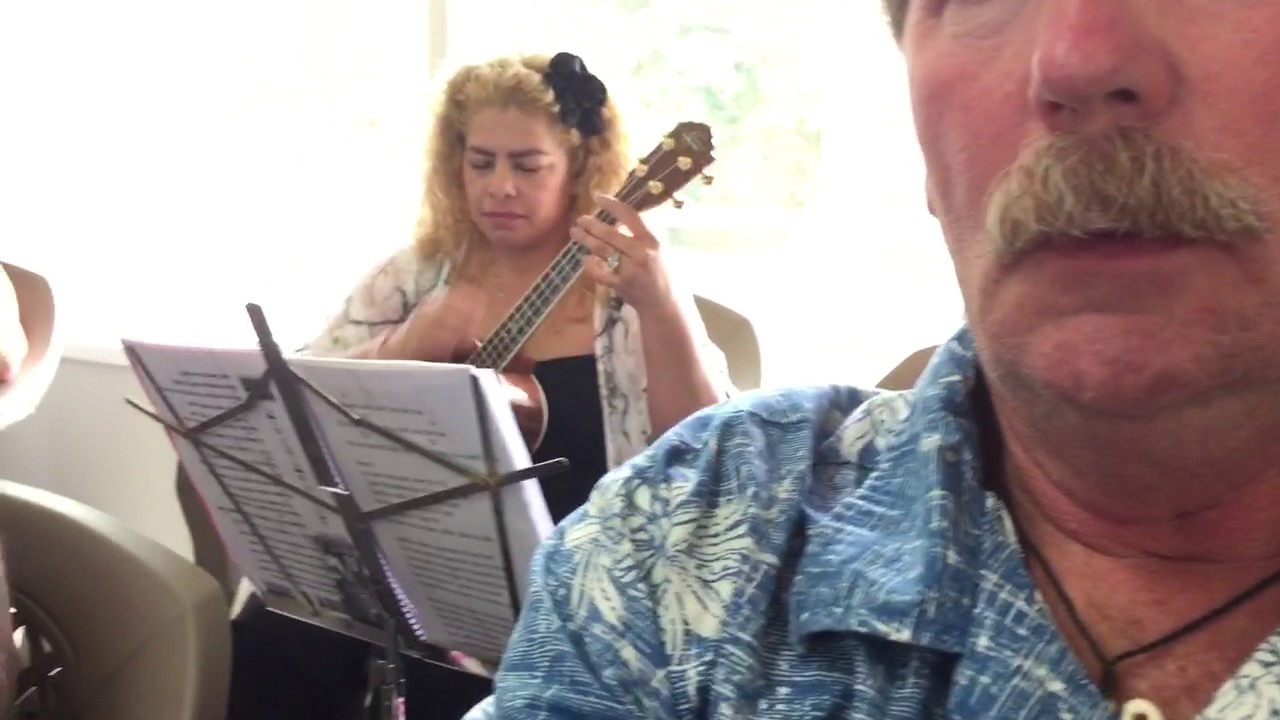 People having fun, learn to play the ukulele