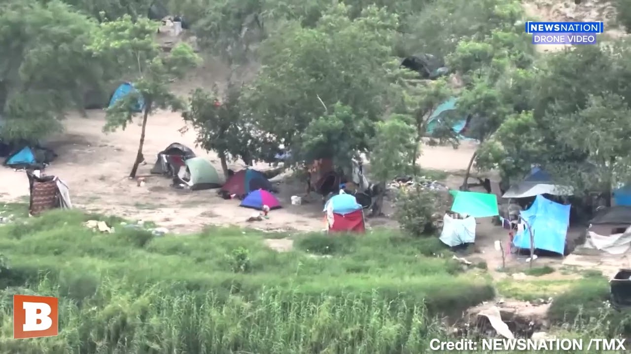 Brownsville, TX Drone Footage Reveals LARGE Migrant Camp at U.S.-Mexico Border