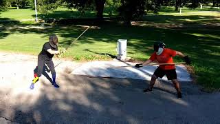 Staff vs Sword - HEMAStrong (Eddie in black) and Connor (in orange)