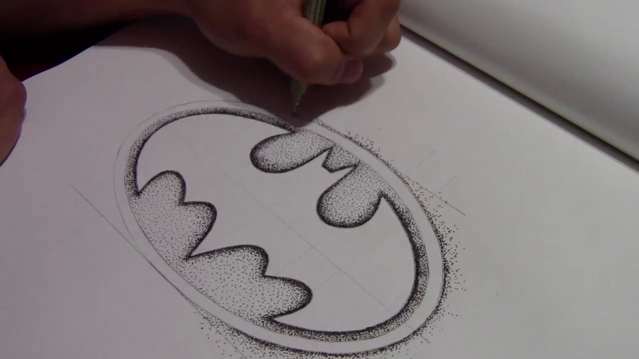 Easy Stippling Batman Logo Timelapse