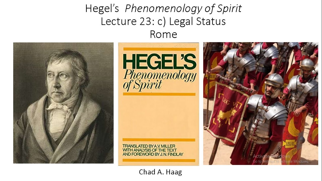 Hegel Phenomenology of Spirit Lecture 23 Legal Status Roman Empire