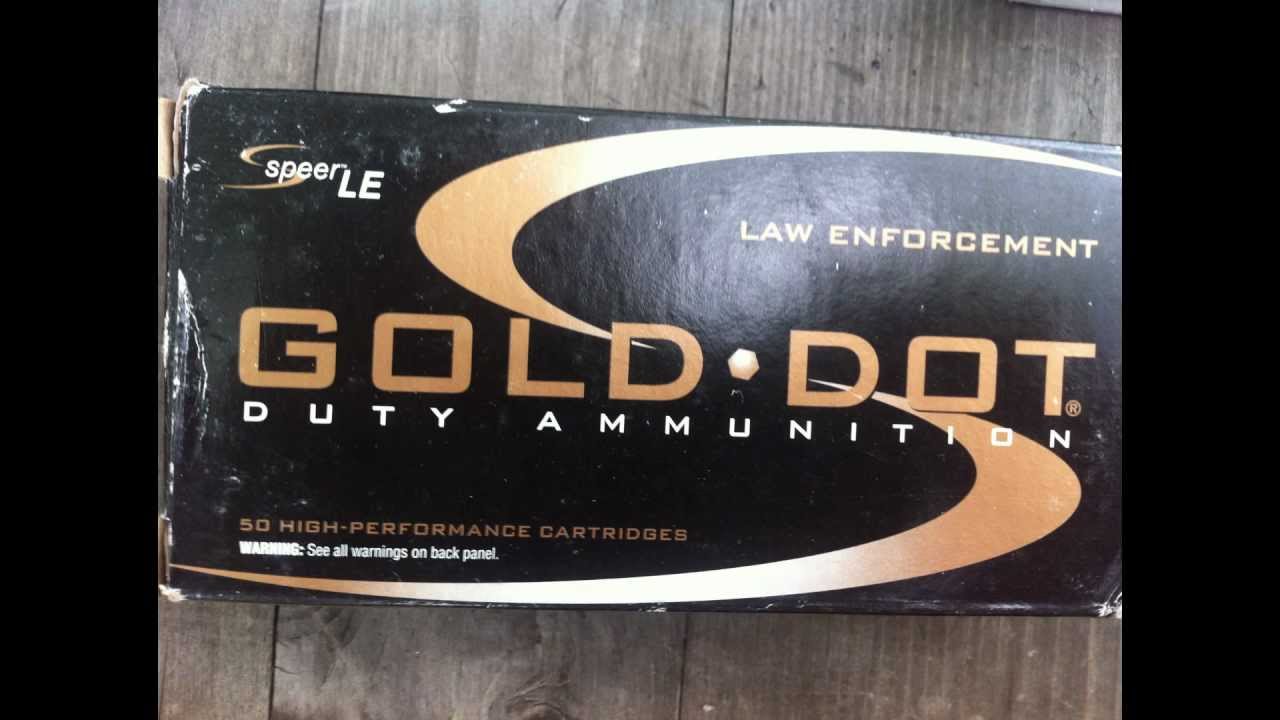 Speer Gold Dot Duty Ammunition, 180gr .40 S&W GDHP (53962) VS Water Jugs