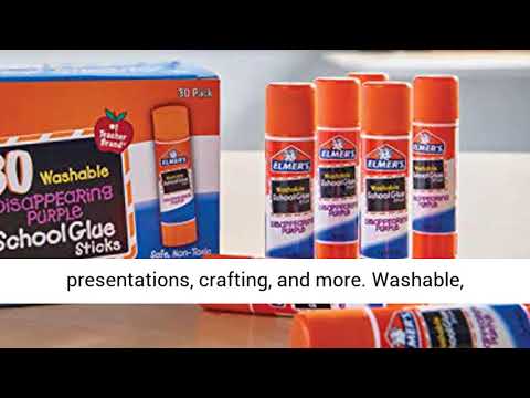 Elmer's Disappearing Purple School Glue, Washable, 30 Pack, 0.24-ounce sticks