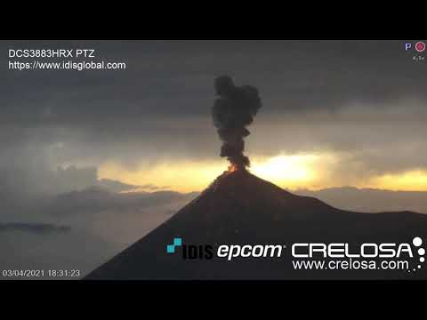April 3, 2021, ~ Color Explosion ~ Real-Time ~ Volcan De Fuego, Guatemala 18:31 Hrs.