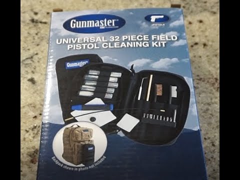 Gunmaster Universal 32 Piece Field Pistol Cleaning Kit unboxing and overview.